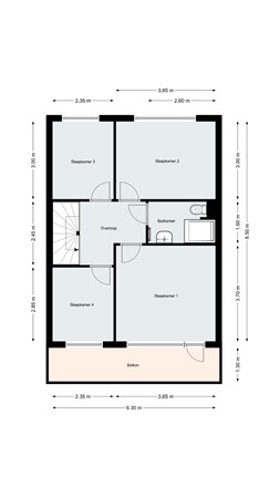 Floorplan - Artemislaan 22, 4625 CS Bergen op Zoom